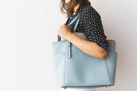 Modern blue handbag