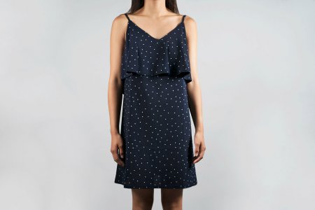 Navy polka dot dress